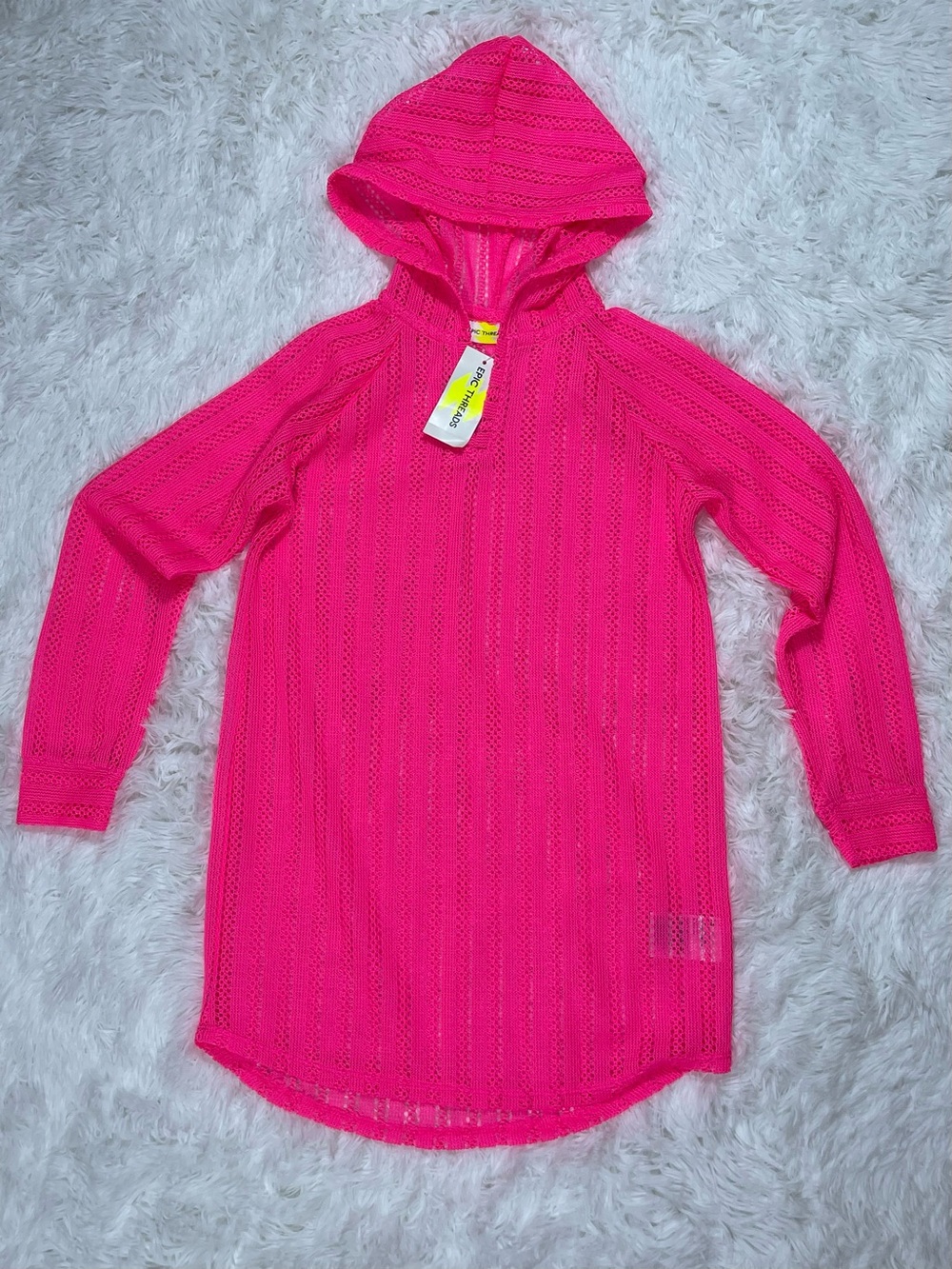 Epic Threads Gir’s Hot Pink Hooded Swim Coverup size M brand new